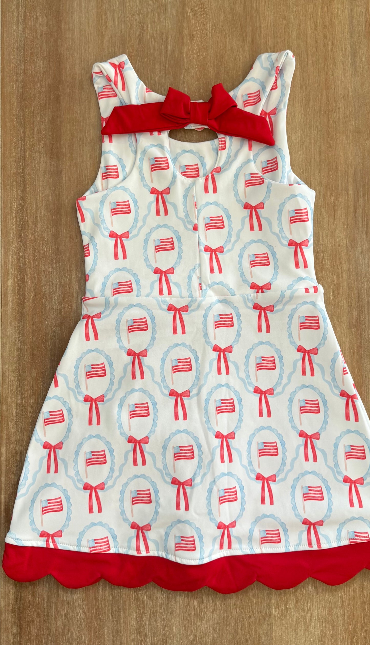 Red White and Blue Bow Mom Dress