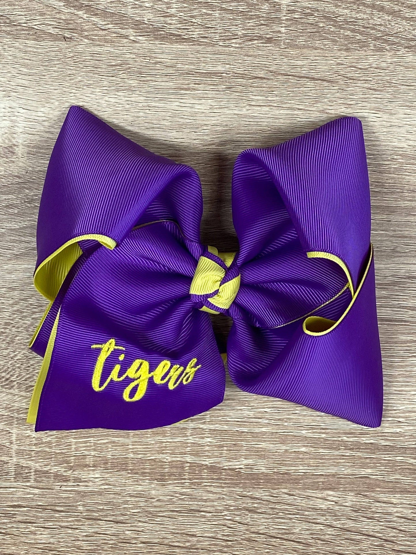 Double Layer School Spirit Hair Bows: Tigers