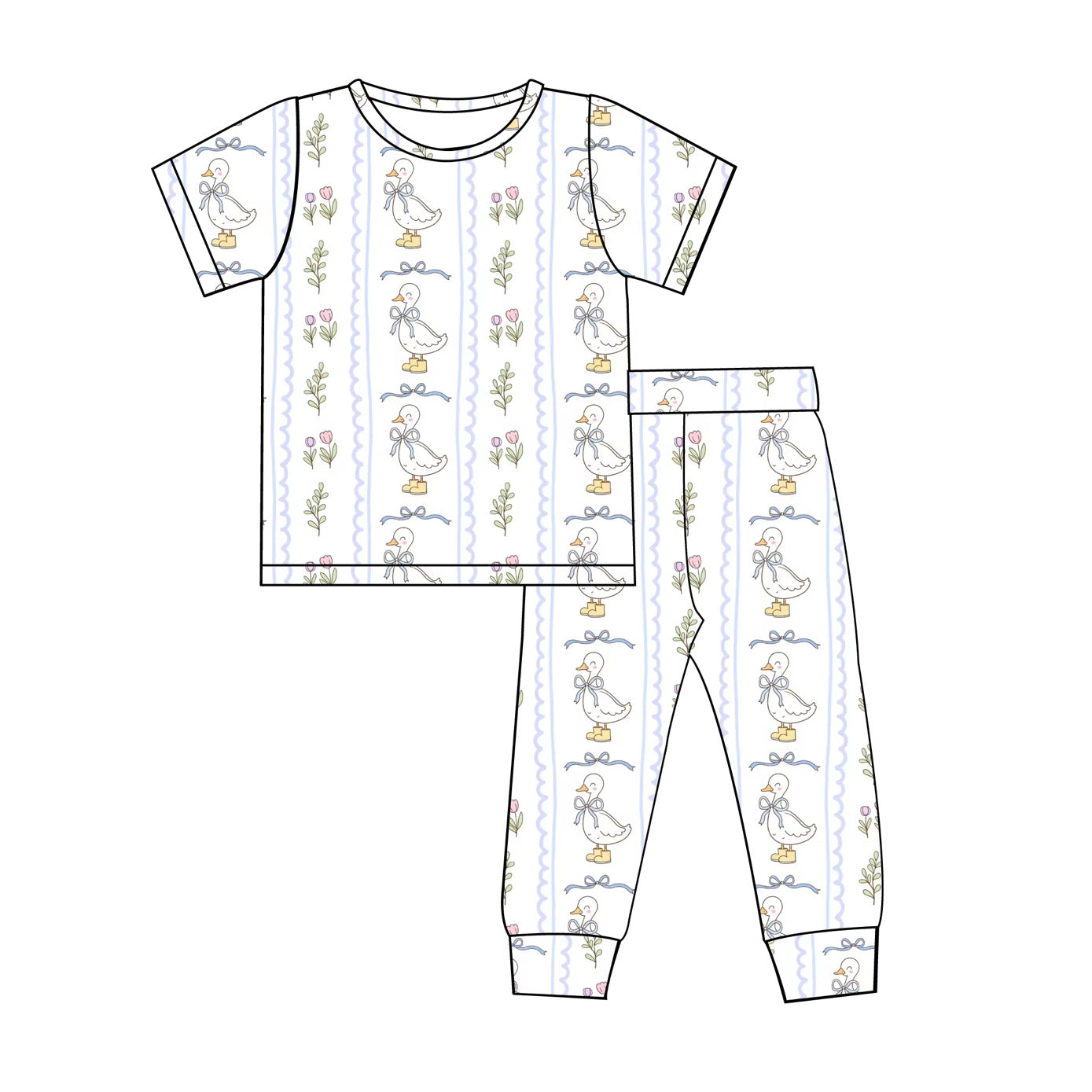 PREORDER Classy Goose Short Sleeve Bamboo Pajamas Set