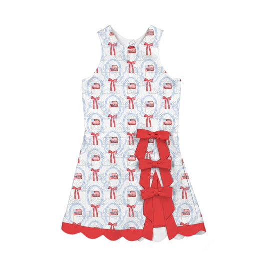 PREORDER Red White and Blue Bow Mom Dress