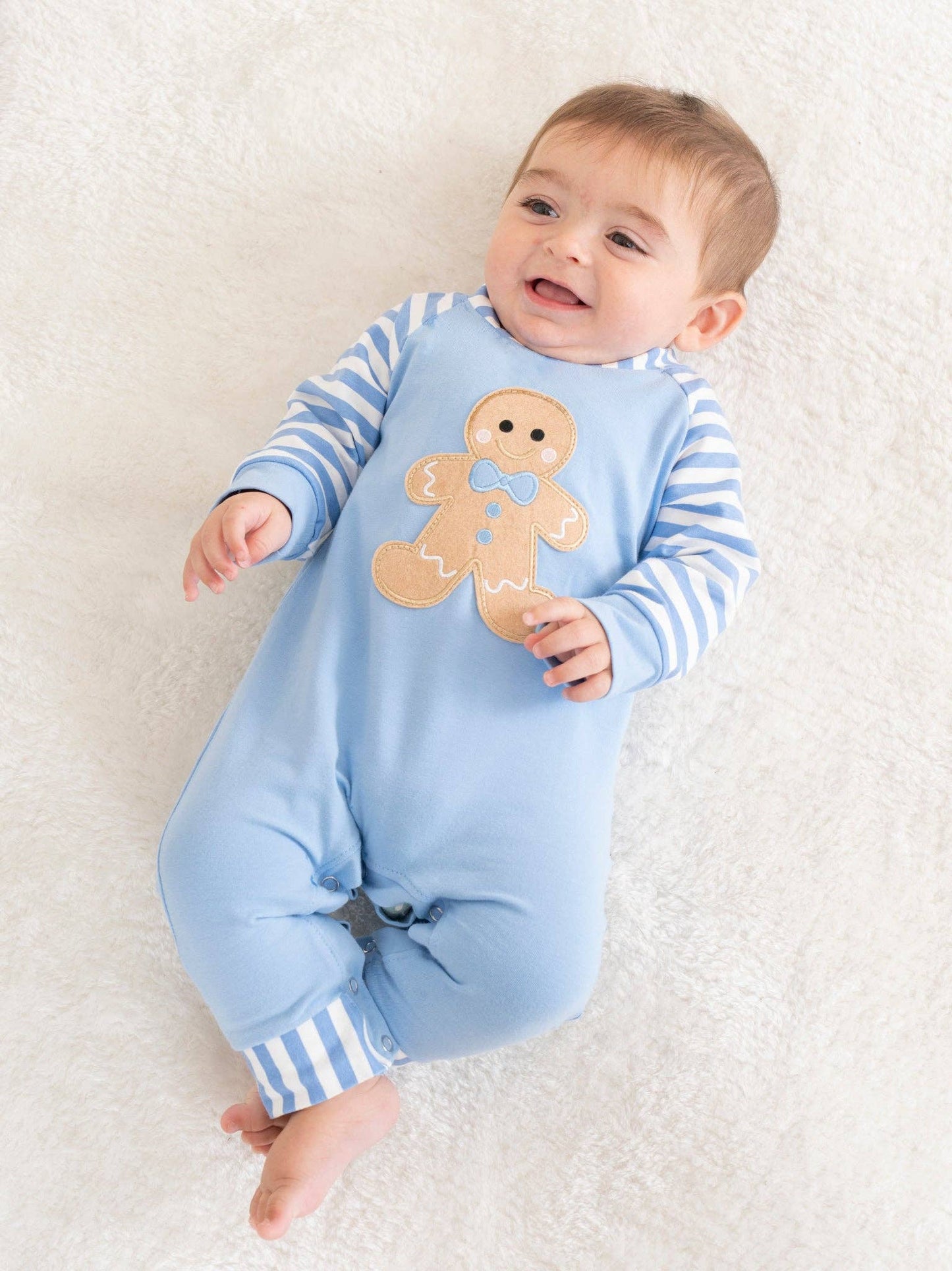 Christmas Gingerbread Romper Pajamas- Boy