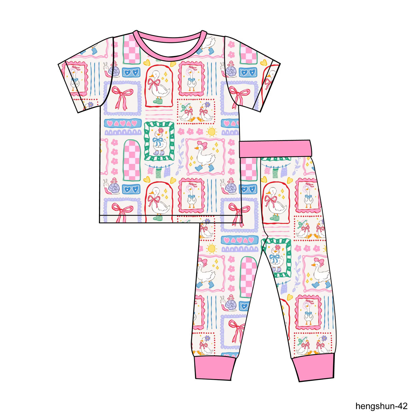 PREORDER Goose on the Loose Short Sleeve Bamboo Pajamas Set