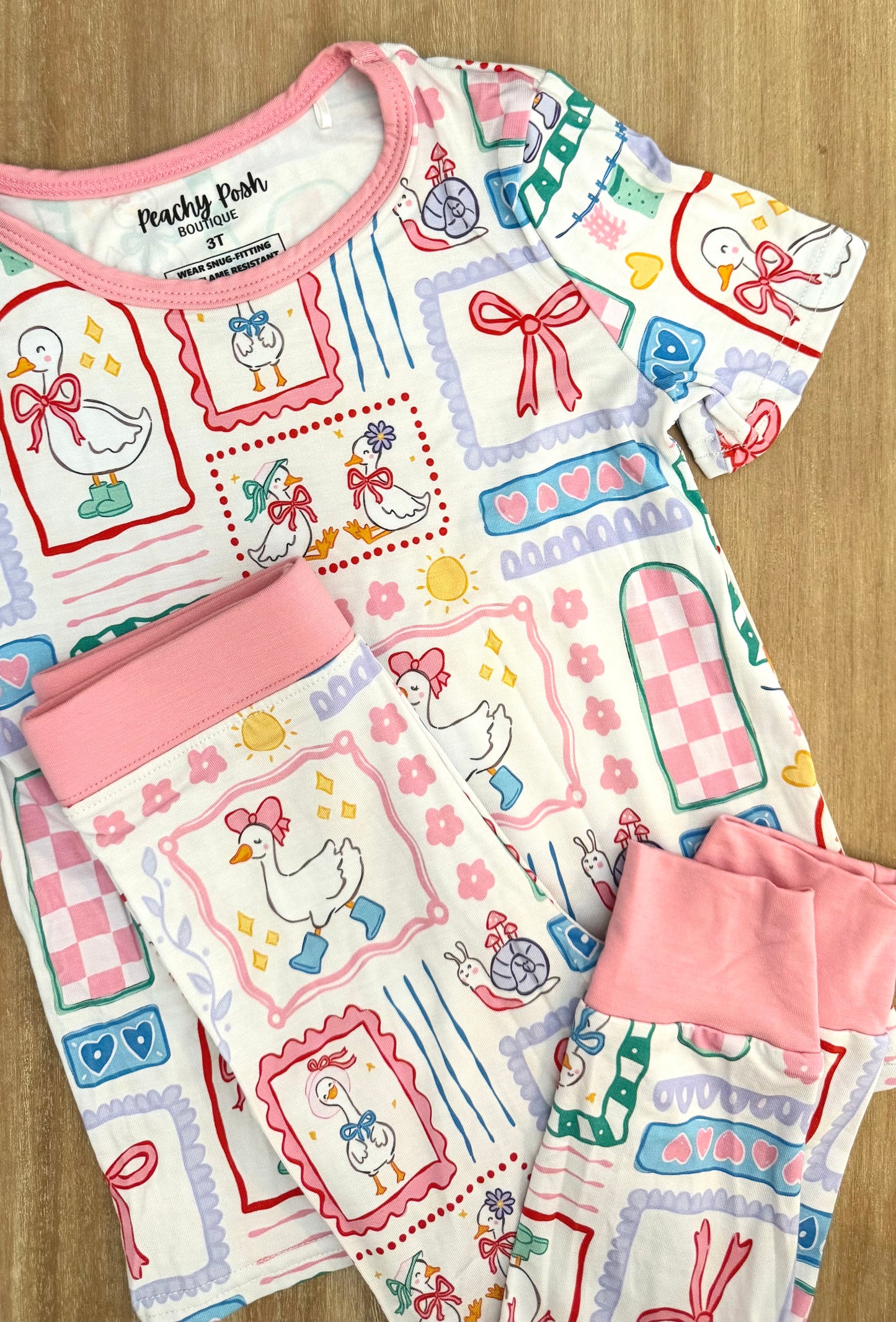 Goose on the Loose Short Sleeve Bamboo Pajamas Set