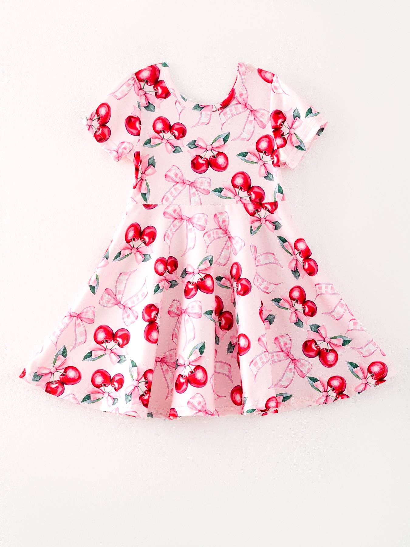 Bow Cherry Cute Girls Dress