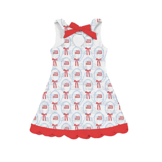PREORDER Red White and Blue Bow Mom Dress