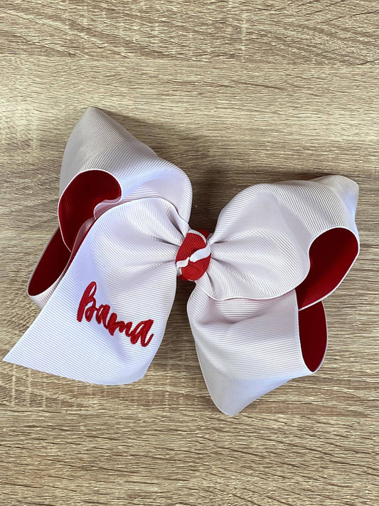 Double Layer School Spirit Hair Bows: Bama