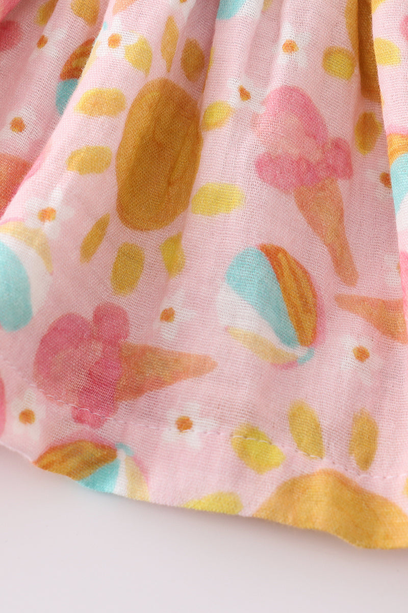 Ice Cream muslin smocked set