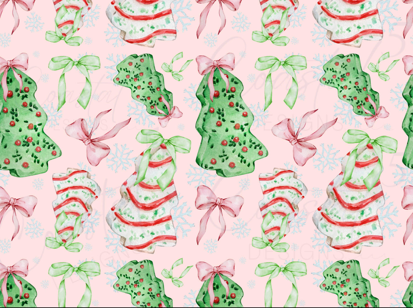 Girls Christmas Tree Cakes Bamboo Pajamas Set