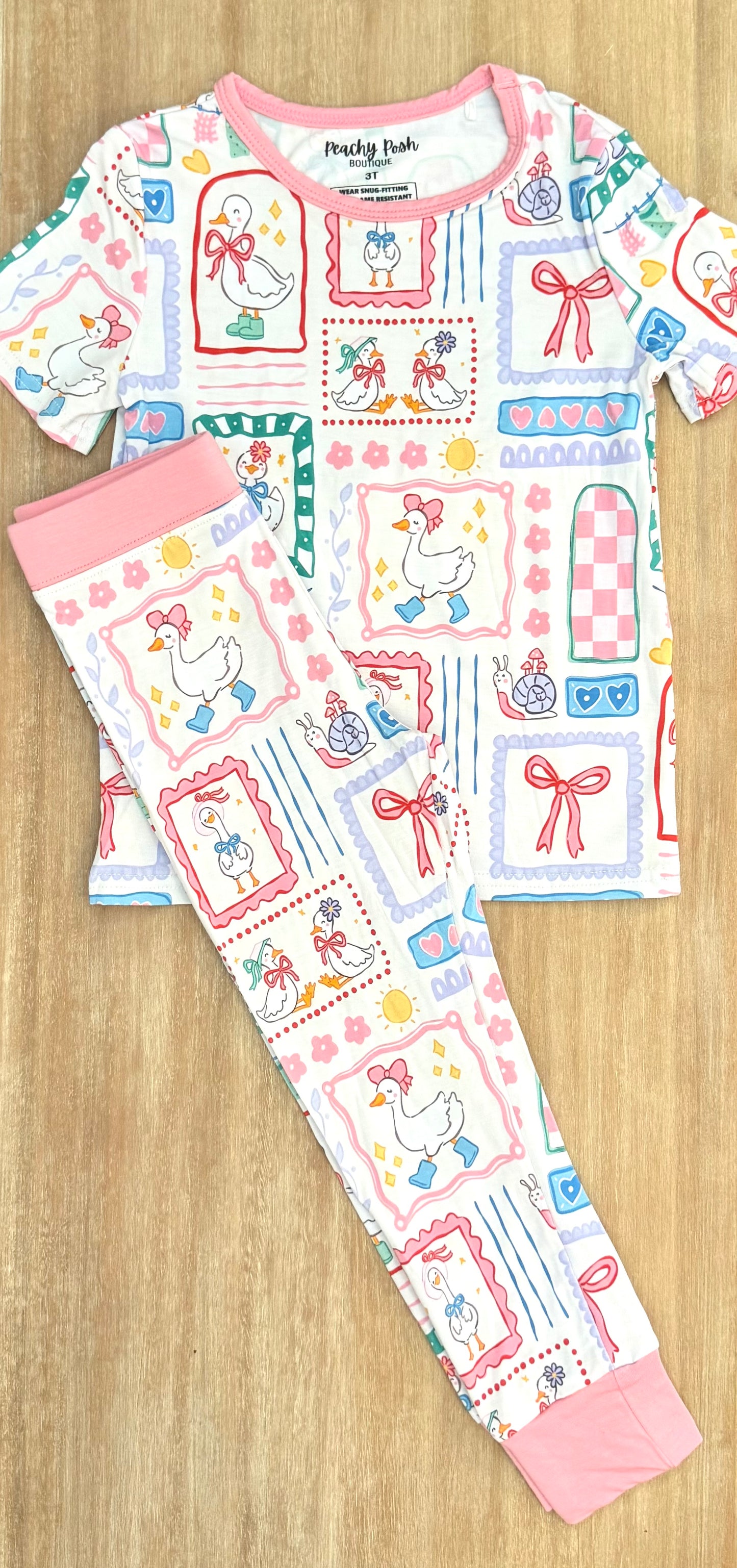 Goose on the Loose Short Sleeve Bamboo Pajamas Set