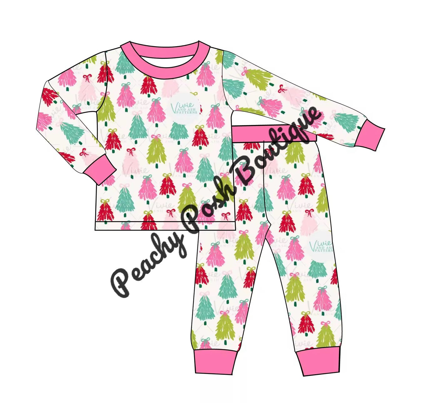 Christmas Tree Bamboo Pajamas Set