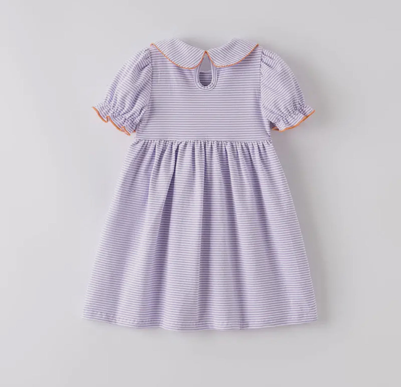 Pumpkins & Purple Bows Collared Dress