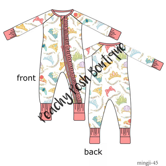 Friendship Crowns Bamboo Pajamas Ruffle Romper