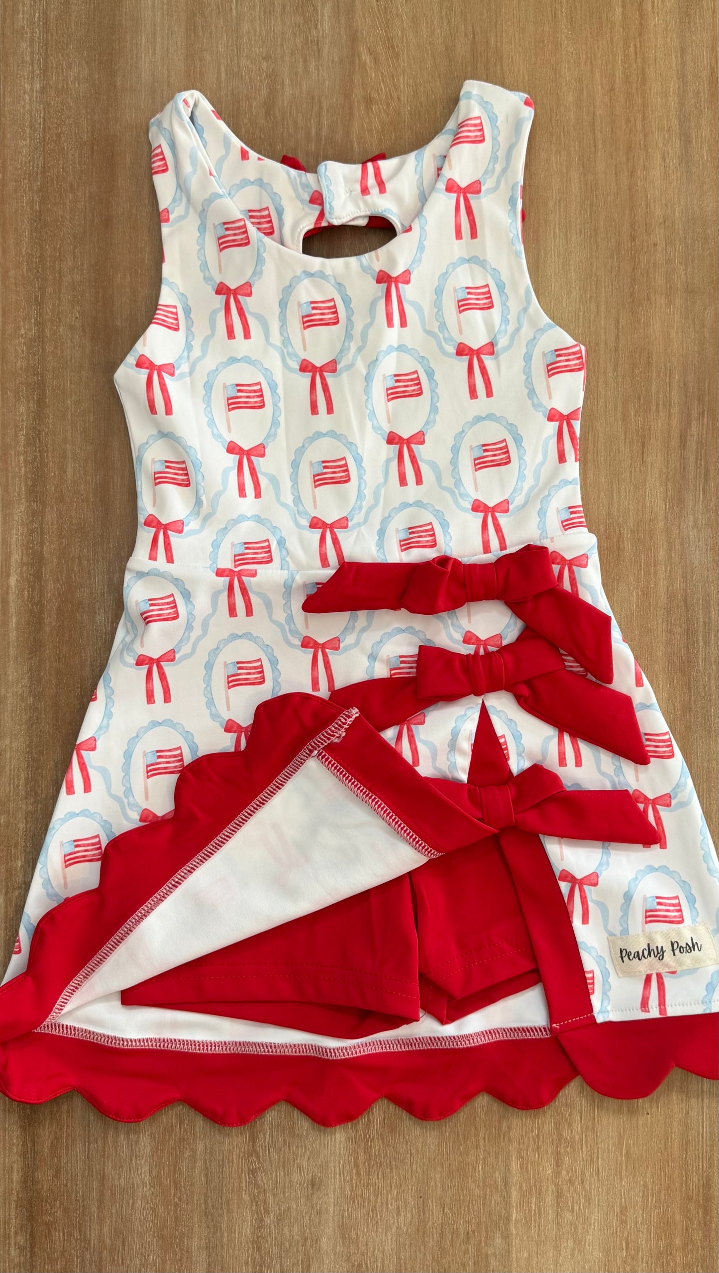 Red White and Blue Bow Mom Dress