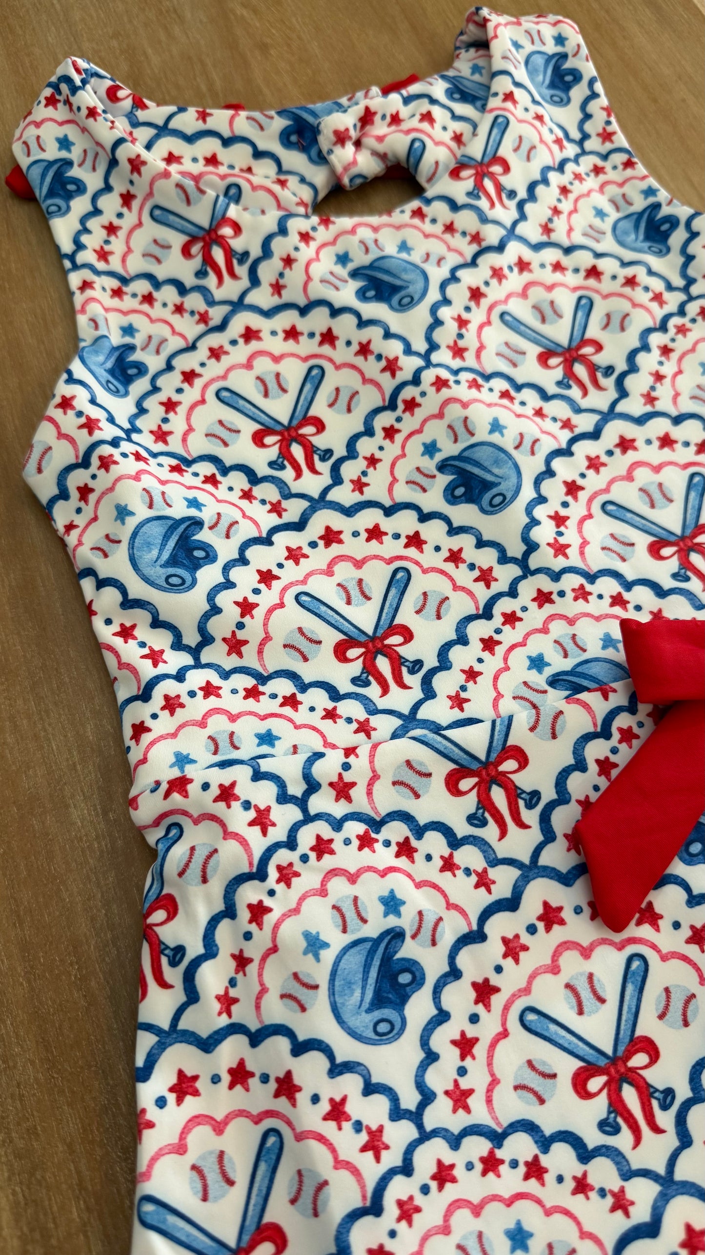 Red White and Blue Baseball Dress
