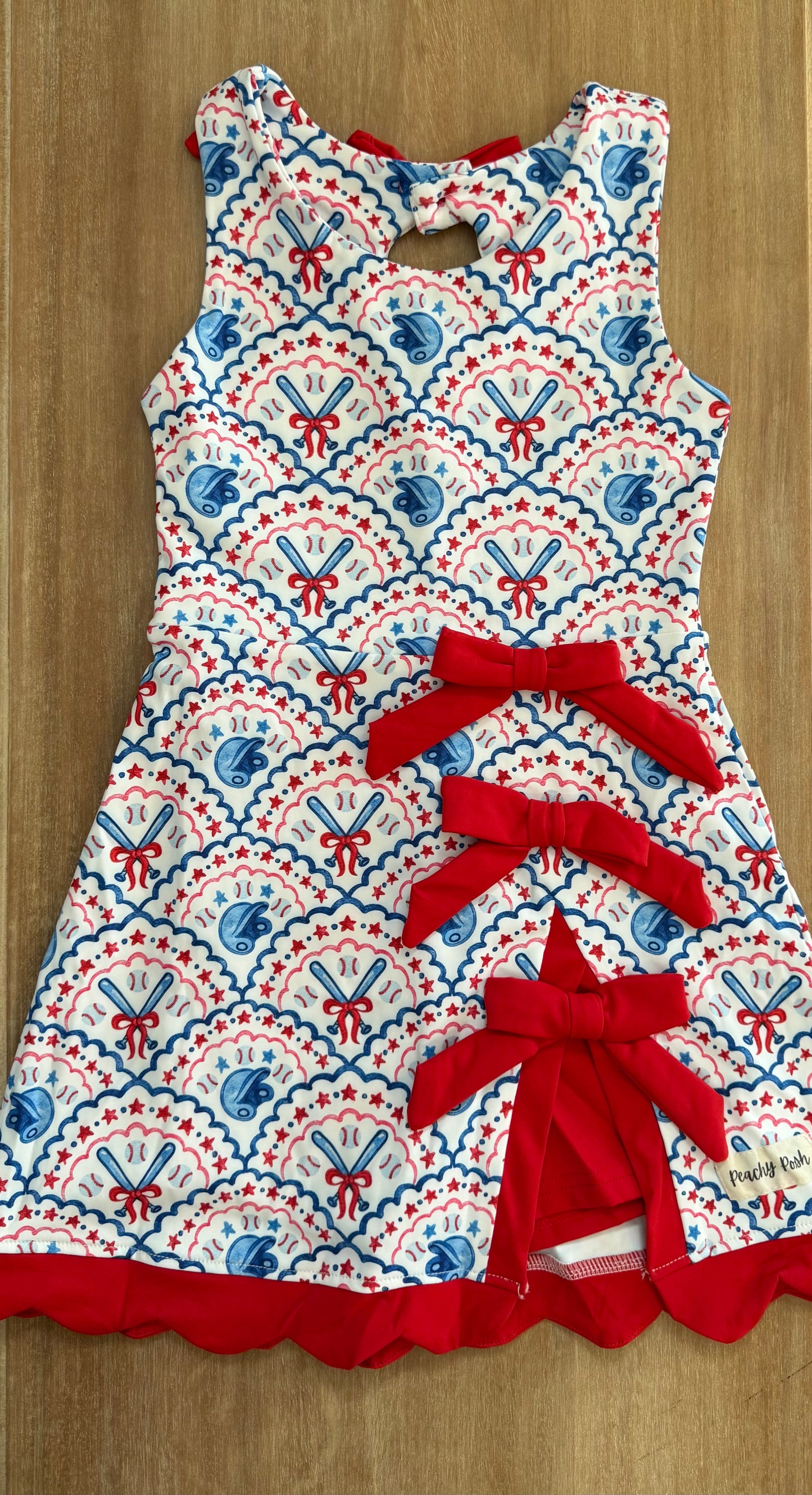 Red White and Blue Baseball Dress