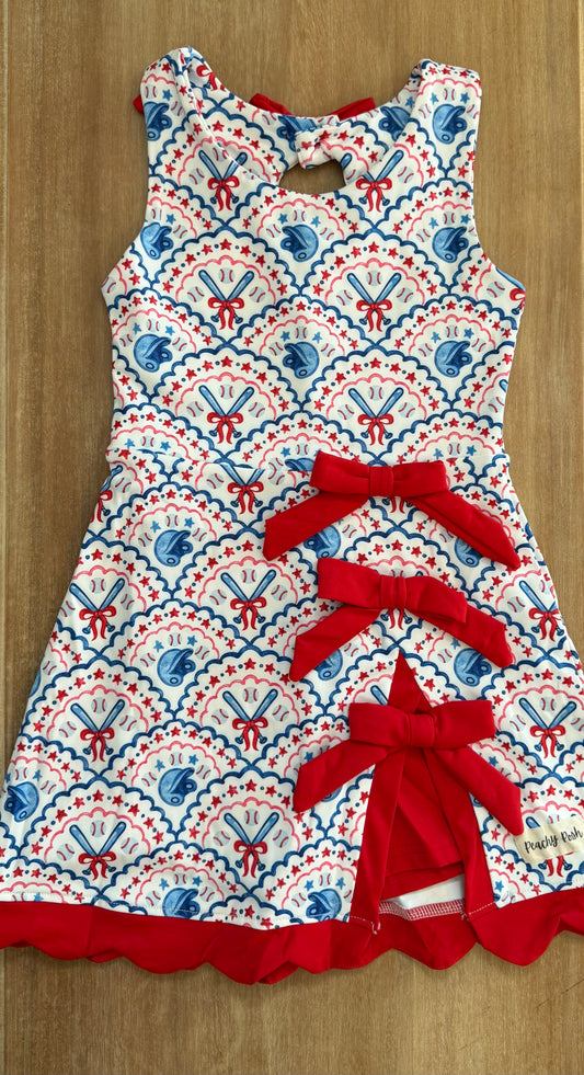 Red White and Blue Baseball Dress