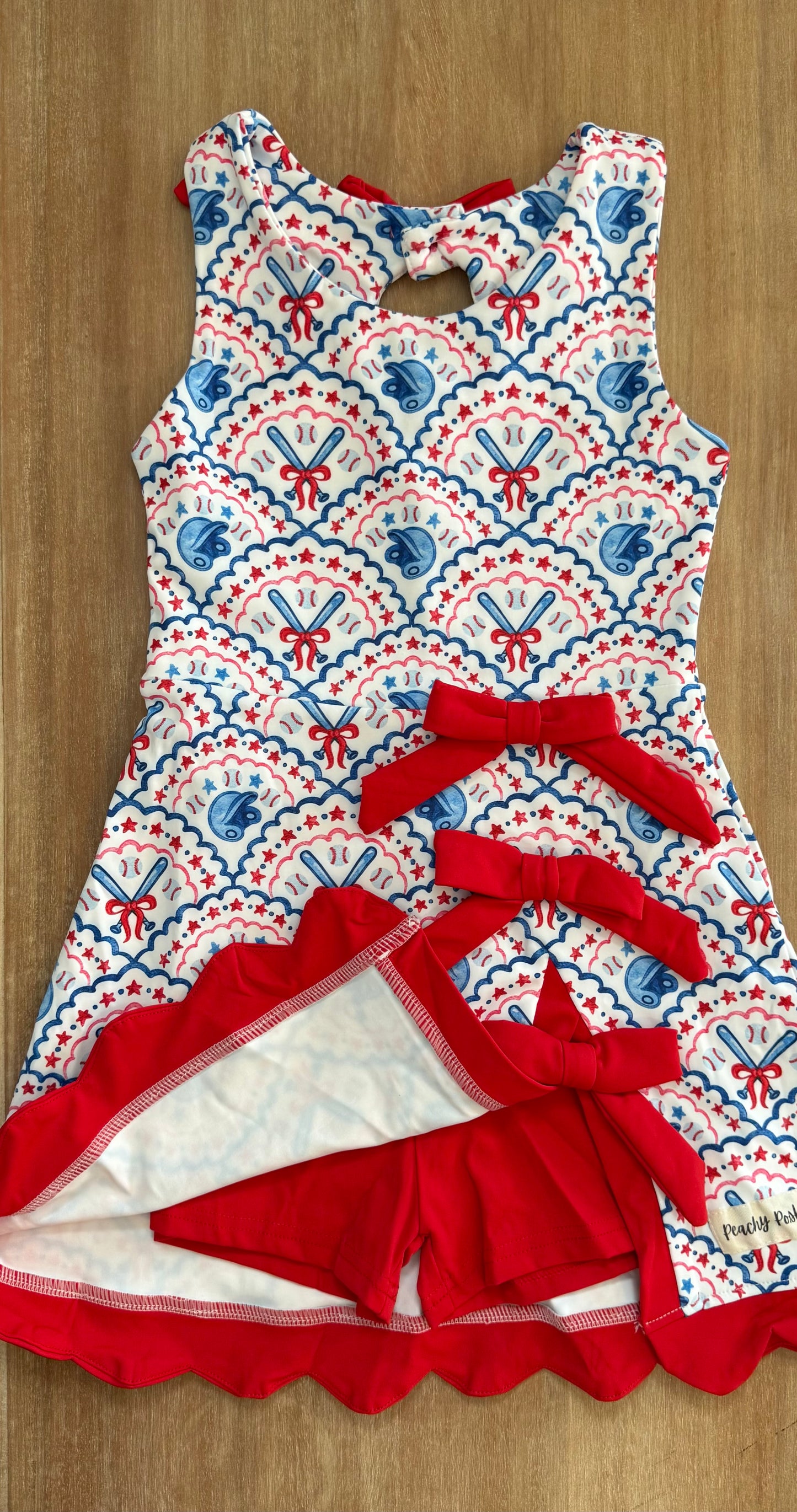Red White and Blue Baseball Dress