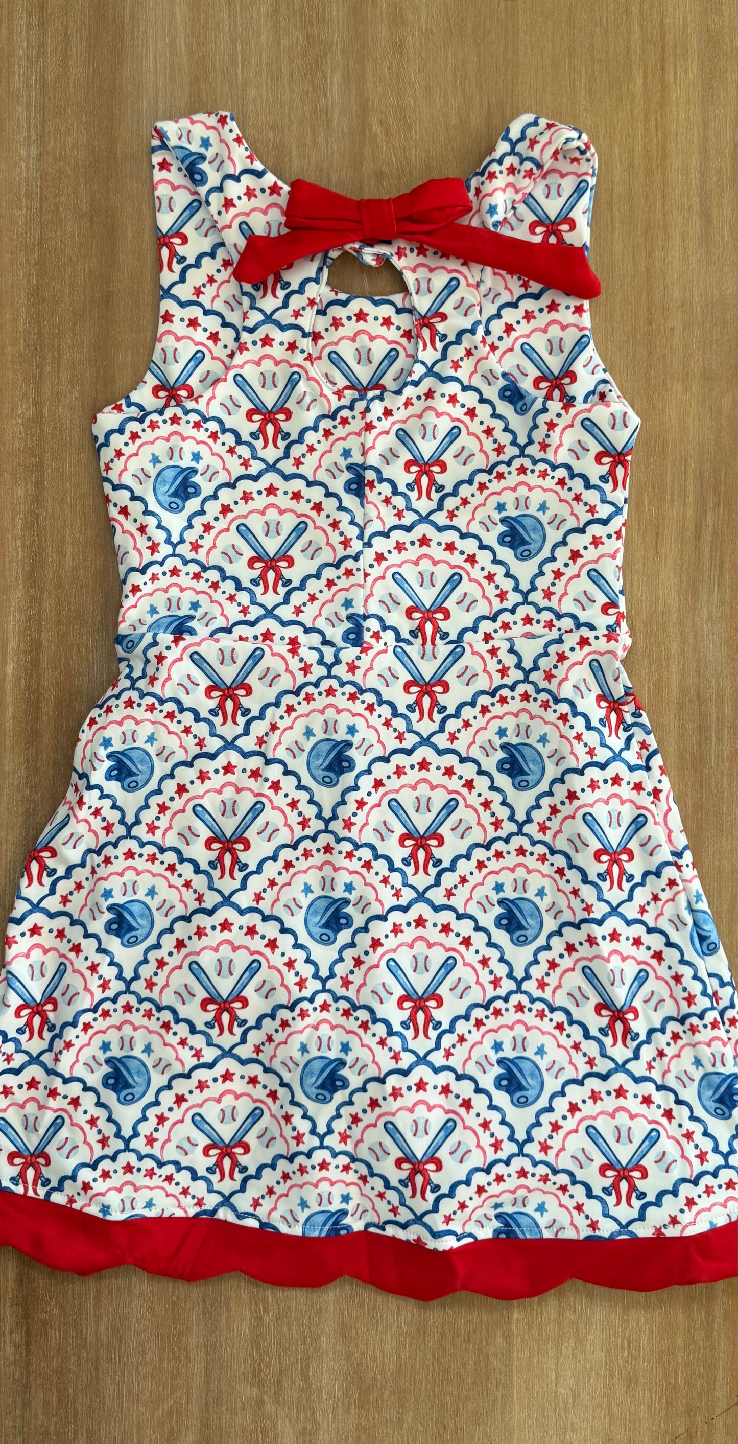 Red White and Blue Baseball Dress