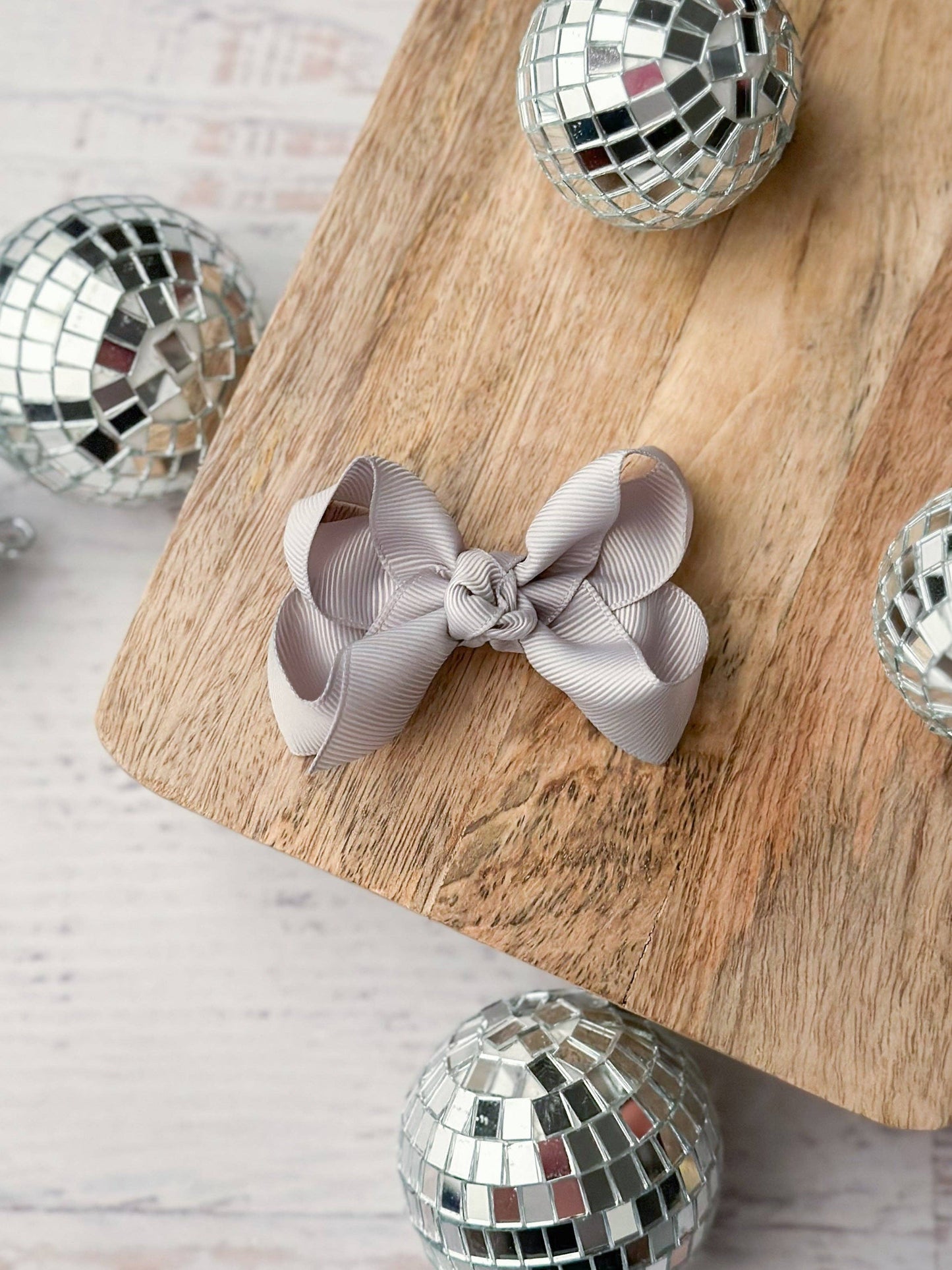 Original Grosgrain Hair Bow: Silver