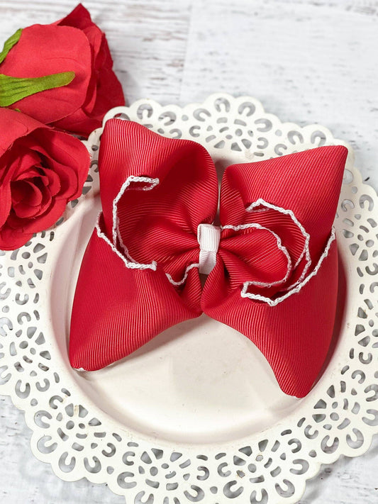 Red with White Bow