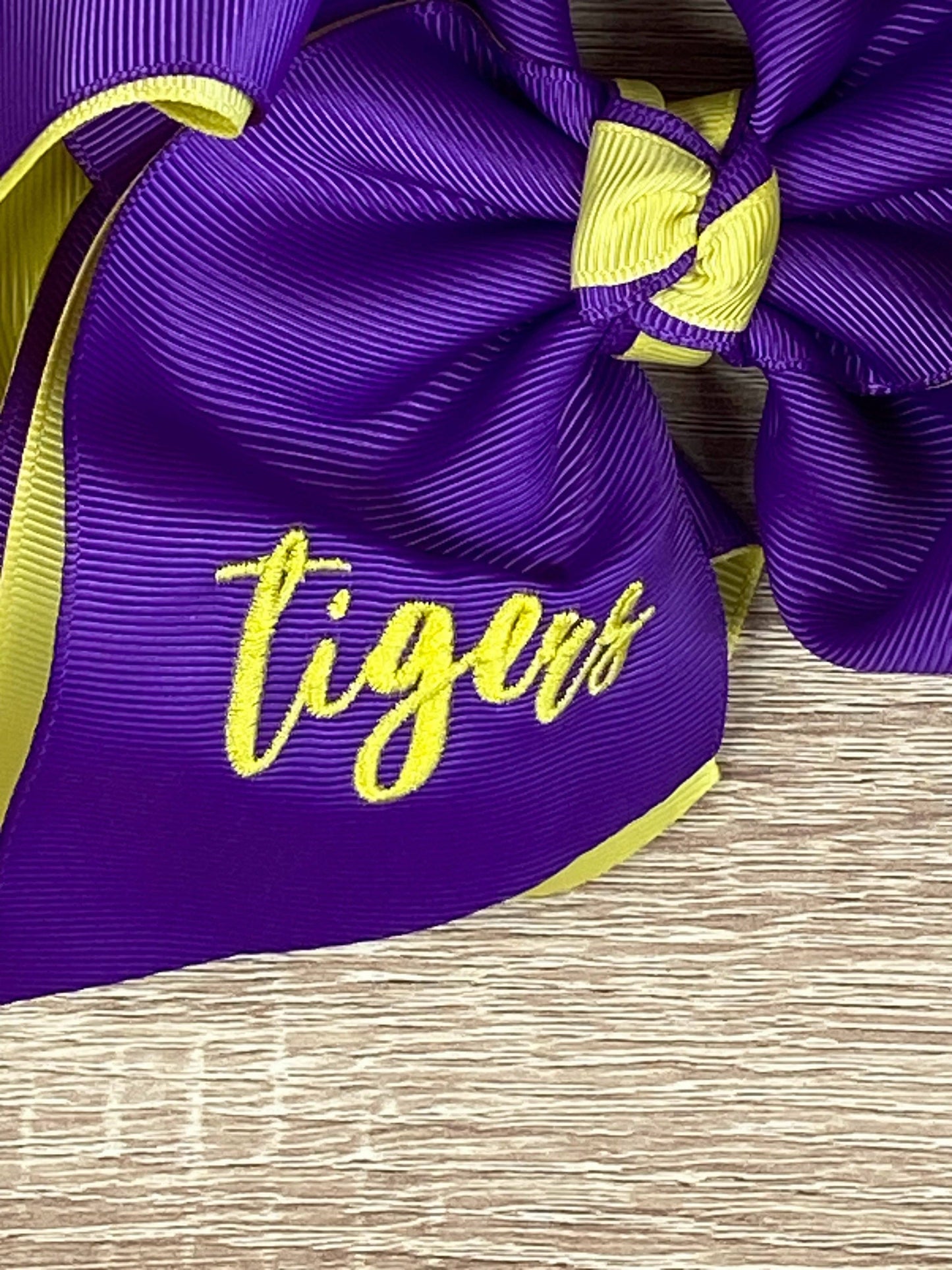 Double Layer School Spirit Hair Bows: Tigers
