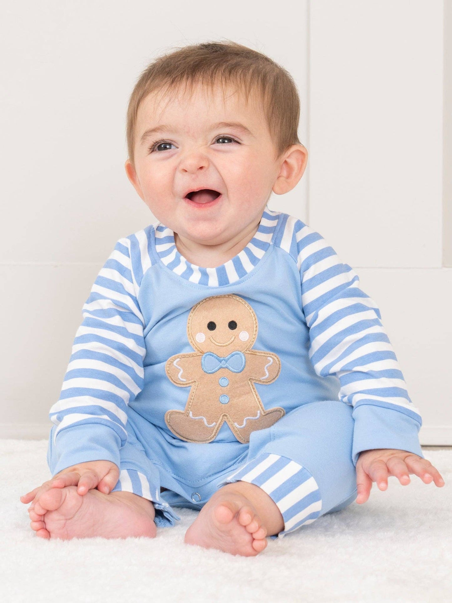 Christmas Gingerbread Romper Pajamas- Boy