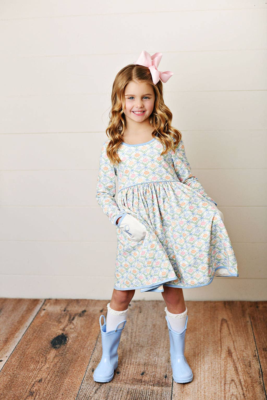 Pumpkin Patch Bows Pocket Dress