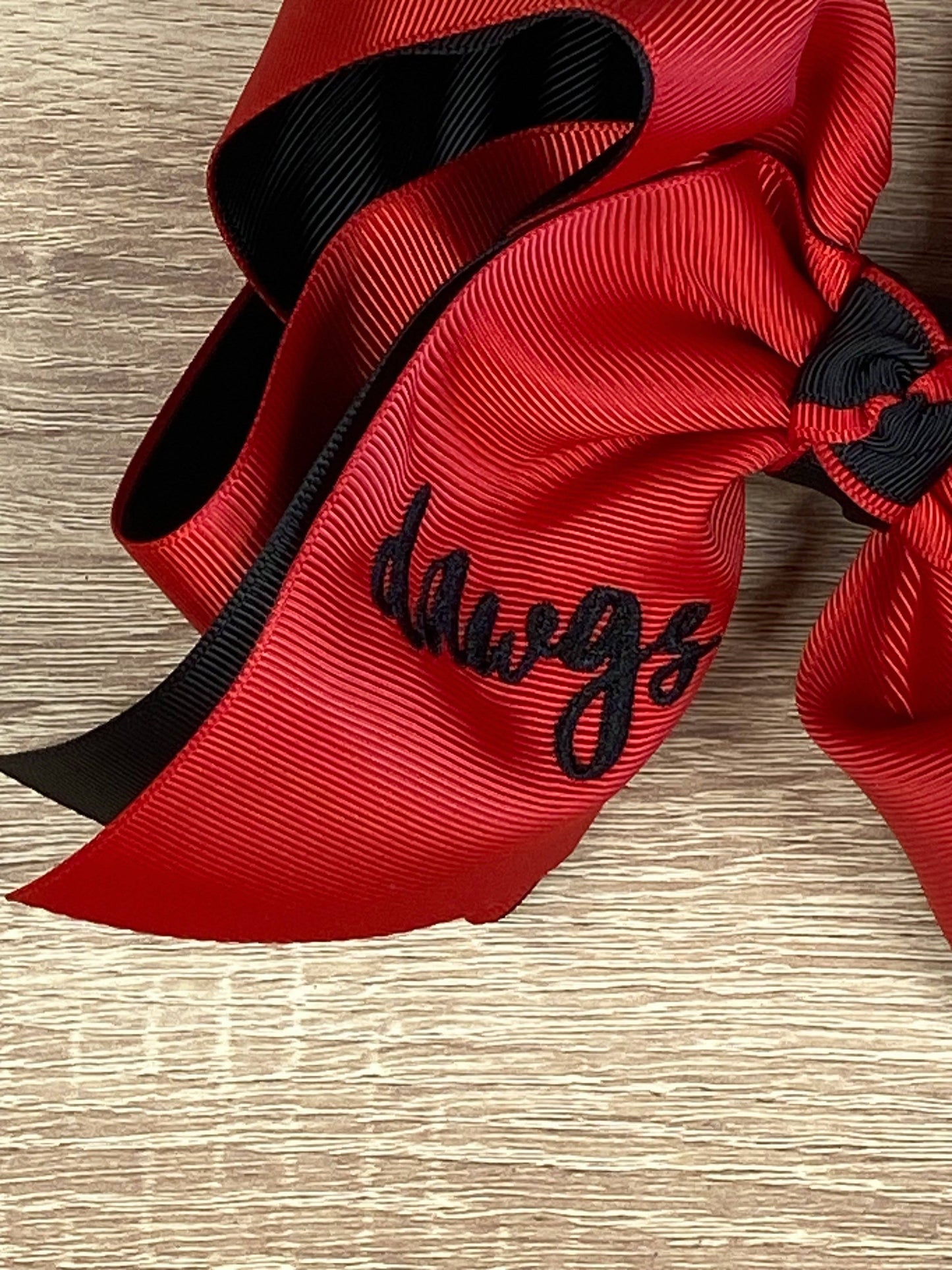Double Layer School Spirit Hair Bows: DAWGS
